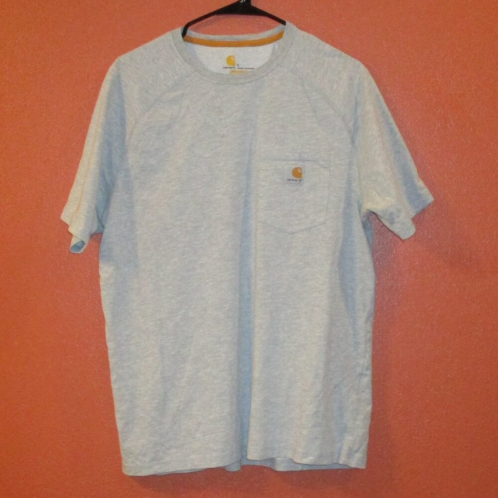 Carhartt Shirt Men Large Gray Relaxed Fit Work Outdoors Work Short Sleeve Shirt
